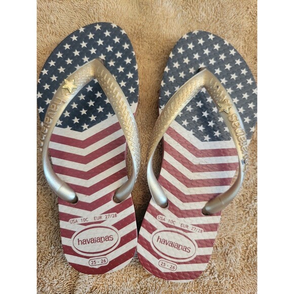 HAVAIANAS flip flops USA American flag 10 - Picture 1 of 1